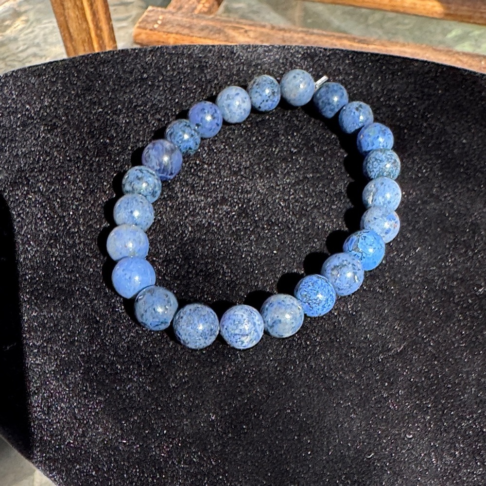 Blue 8mm Dumortierite Bracelet - Picture 2 of 4
